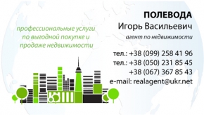 Визитка для агента по недвижемости