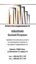 Шаблон визитки для агента по недвижемости
