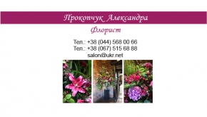 Макет визитки для флориста
